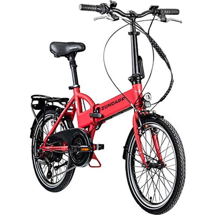 ZÜNDAPP Z101 20 Zoll E Bike Faltrad Damen Herren Elektrofahrrad klappbar, 6 Gänge, LED Licht, schwarz – Bild 1