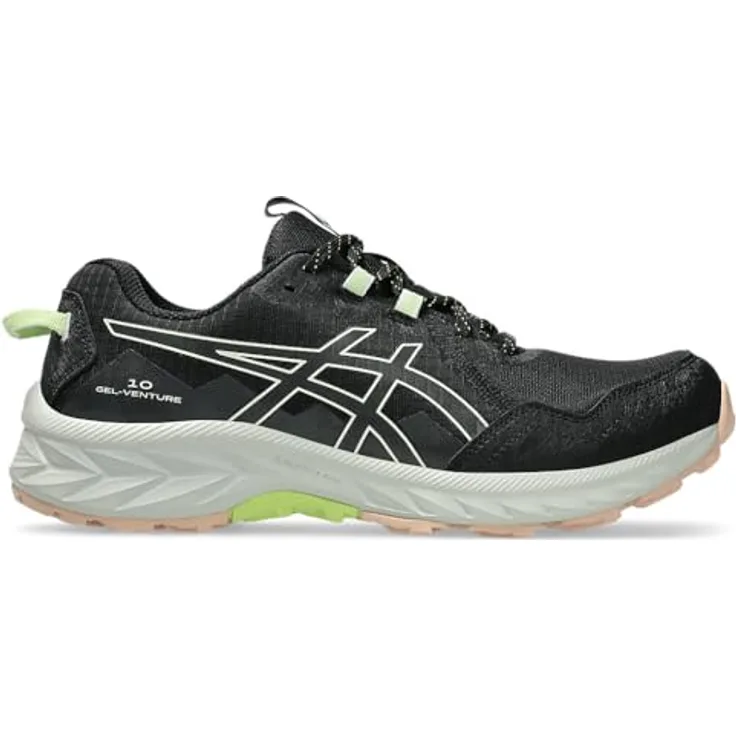 ASICS Gel Venture 10 W, Damen Trailrunningschuhe mit GEL™-Technologie und stark profiliertem Grip, Black/WisperGreen, Größe 38