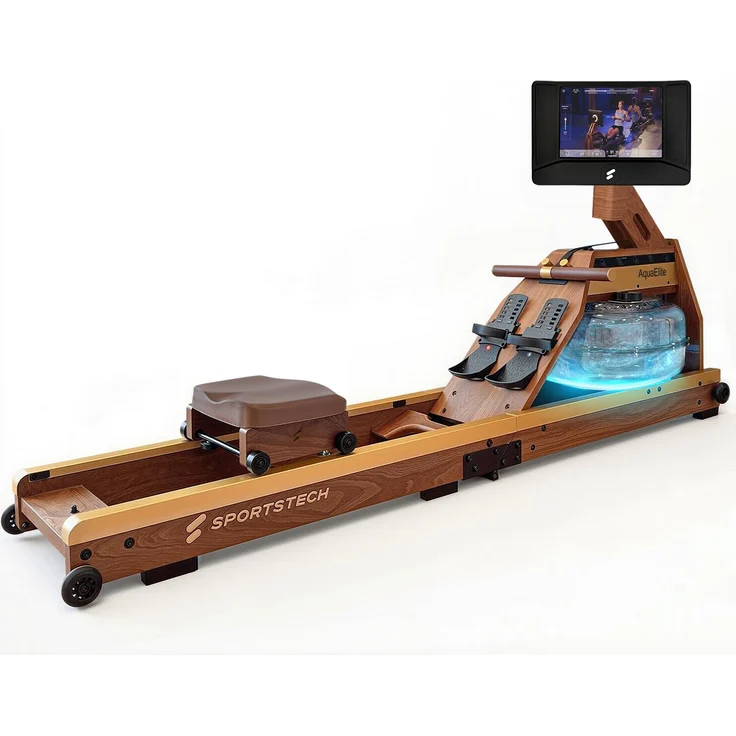 Sportstech Aqua Elite, 10,1" Rudergerät für Zuhause mit multifunktionalem Display