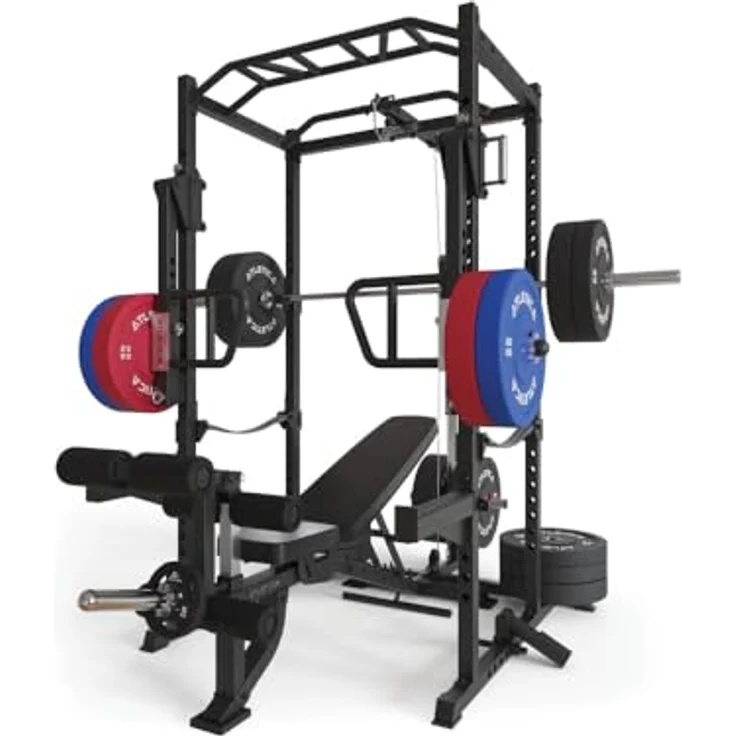 Atletica R5-Boost Power Rack | Squat Rack mit Jammer Arms | 195 cm Höhe | Hohe Belastungsgrenze und stabile Konstruktion – Bild 3
