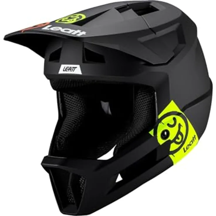 Leatt Helmet MTB Gravity 1.0 Junior, Integralhelm mit 360°-Turbinen-Technologie, hervorragender Belüftung, Schwarz, Größe XS