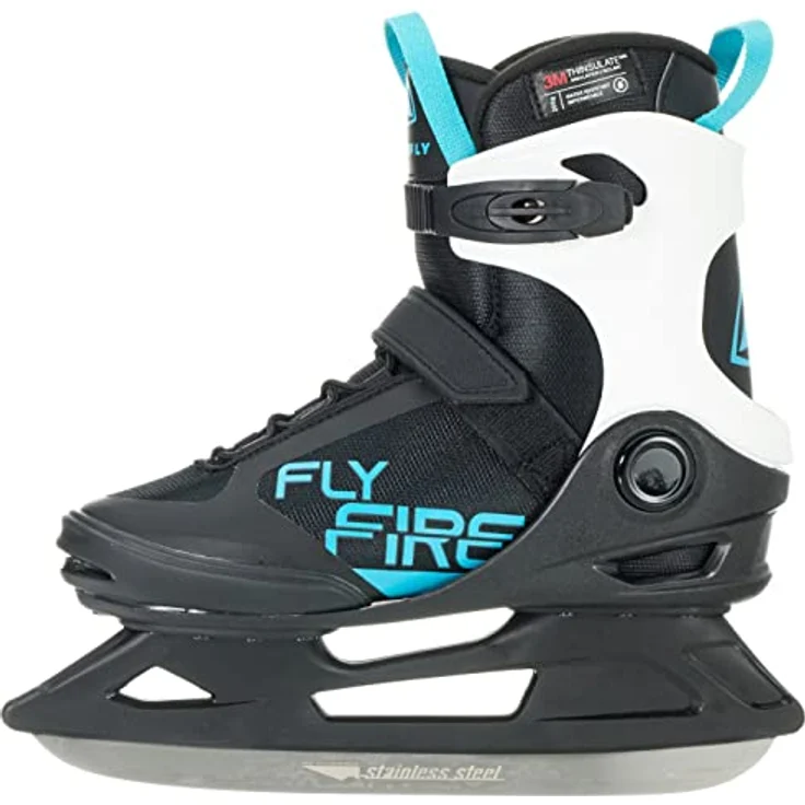 Firefly Damen Phoenix III Eishockeyschuhe, wasserabweisend, atmungsaktives Mesh, THINSULATE-Isolierung, Black/White/Blue, Größe 40 – Bild 2