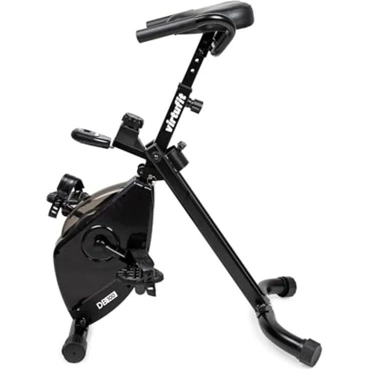 VirtuFit Klappbarer Heimtrainer, Ergometer mit LCD-Display und manuell einstellbarem Widerstand, platzsparendes Design für Homeoffice und Büro – Bild 4