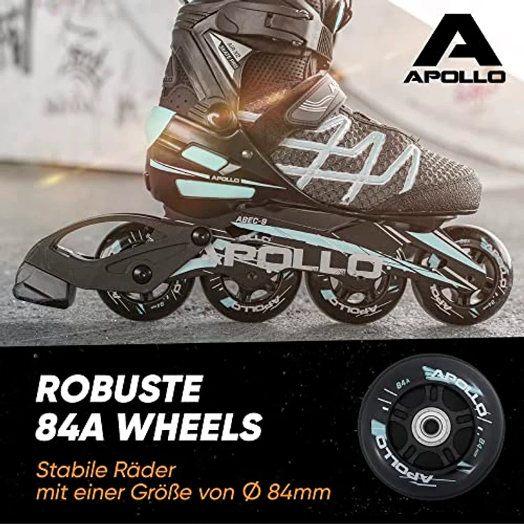Apollo Inlineskates Fast Entry Inline Skates Inliner Air Flow X2, Inliner für Teenager, Damen und Herren, orange/green/purple/silver – Bild 3