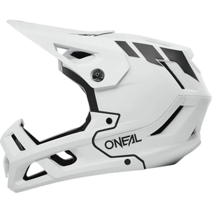 O'Neal SL1 Helm Crest, Enduro Full-Face Helm in Weiß/Schwarz, Größe XS mit höhenverstellbarem Schirm und gutem Luftstrom – Bild 3