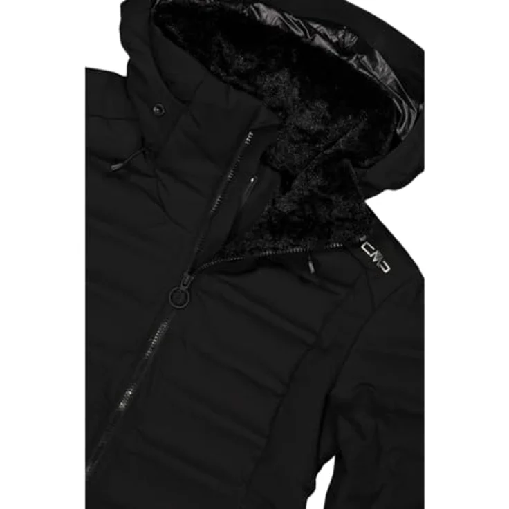 CMP wattierte Damen Skijacke mit Clima Protect, wind- und wasserdicht, Kapuze, schwarz, Größe 42 – Bild 5