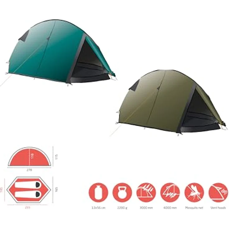 Grand Canyon CARDOVA 1, Ultraleichtes 1-Personen-Trekkingzelt mit 3000 mm Wassersäule, schnellem Aufbau und kompaktem Packmaß, ideal für Camping & Bushcraft – Bild 2