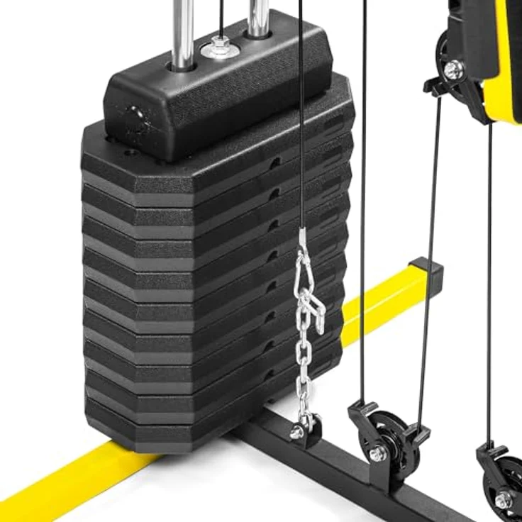 Dione HG2 Fitnessstation Multi-Gym Krafstation mit 45 kg Gewichten, schwarz – Bild 4