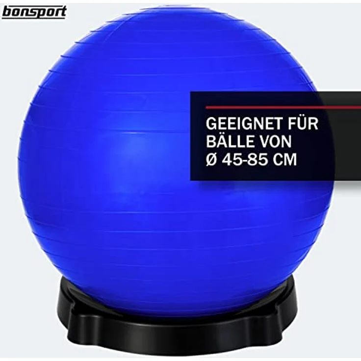 bonsport Ballschale für Gymnastikbälle, Sitzbälle und Fitnessbälle ab 45cm bis 85cm, schwarz – Bild 3