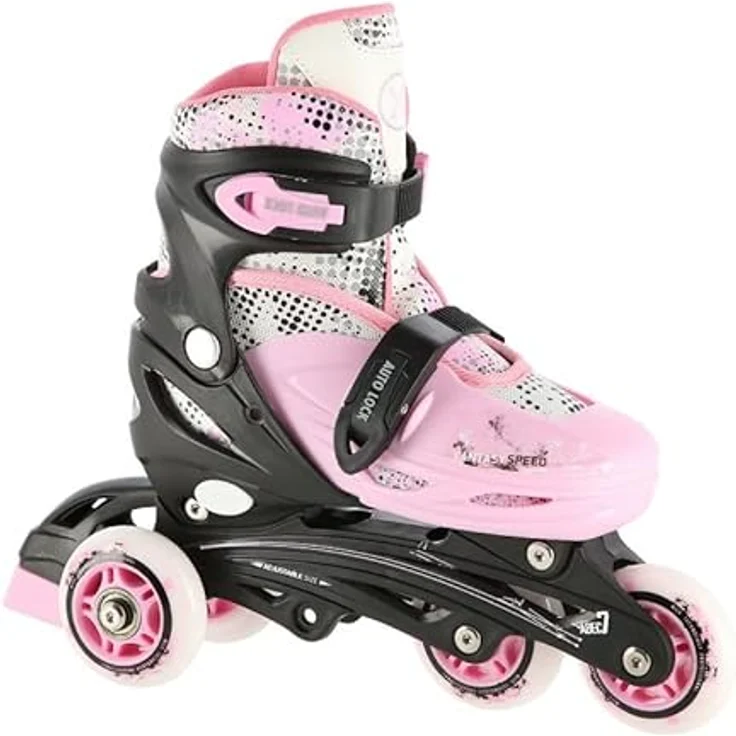 Nils Extreme Rollschuhe 4in1 - Schlittschuhe Kinder - Rollerblades Inline Skates Kinder - Eislaufschuhe Kinder S - Rosa – Bild 6