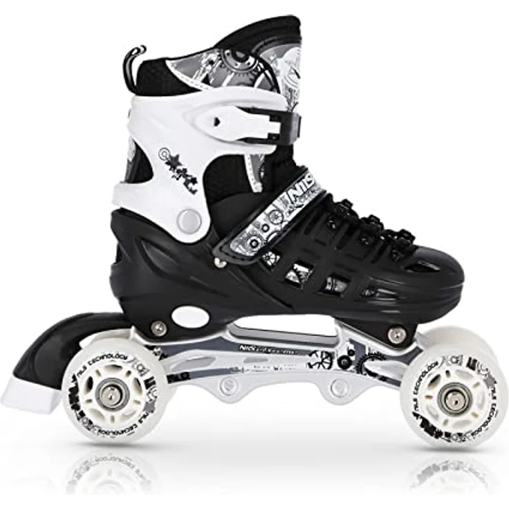 Nils Extreme 4in1 Inline Skates, verstellbare Schlittschuhe und Inliner für Kinder und Erwachsene, ACEB7-Lager, Blau, Größe 39-42, NH10911 – Bild 4