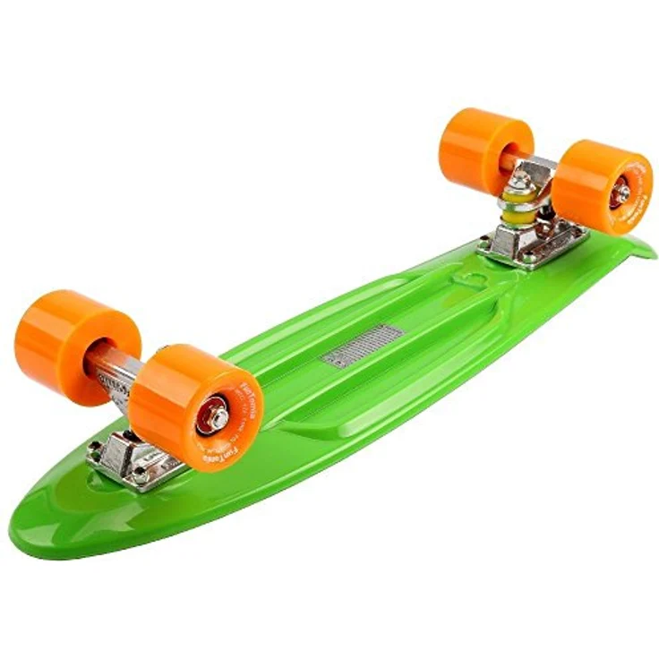 FunTomia 57cm Mini-Board Skateboard mit LED Leuchtrollen, Aluminium Truck, ABEC-9 Kugellager und T-Tool, grün – Bild 3