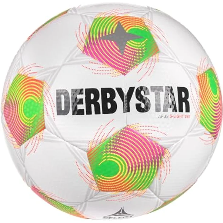 Derbystar Apus S-Light 290 v26 Gr.3, Jugend-Trainingsball aus Hightech-PU mit Golfball-Struktur, Dual Bonded, reduziertem Gewicht (ca. 290g)
