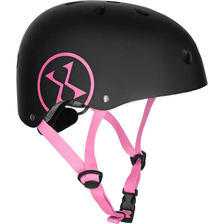 ROSFIX MTW001-1 Fahrradhelm, Schwarz-Rosa, Größe L (58-61 cm), Out-Mold-Technologie mit 11 Belüftungsöffnungen