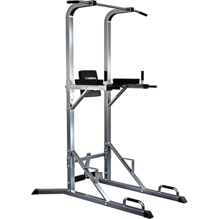 ScSPORTS® Kraftstation Power Tower Kraftturm 120kg Dip Station, Grau und Schwarz, für Ganzkörpertraining – Bild 2