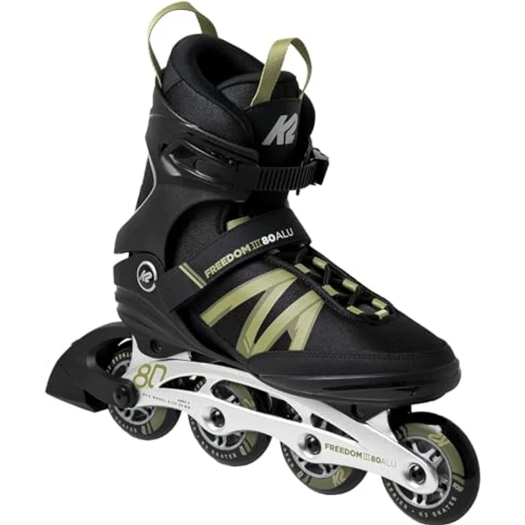 K2 Inlineskates FREEDOM III 80 ALU DESIGN, Einsteigermodell mit Stamping Aluminium Schiene, schwarz – Bild 2