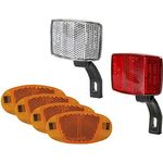 TOM Reflectorset, 8-teiliges Kunststoffset mit Speichen- und Front- sowie Rückreflektoren für Fahrräder