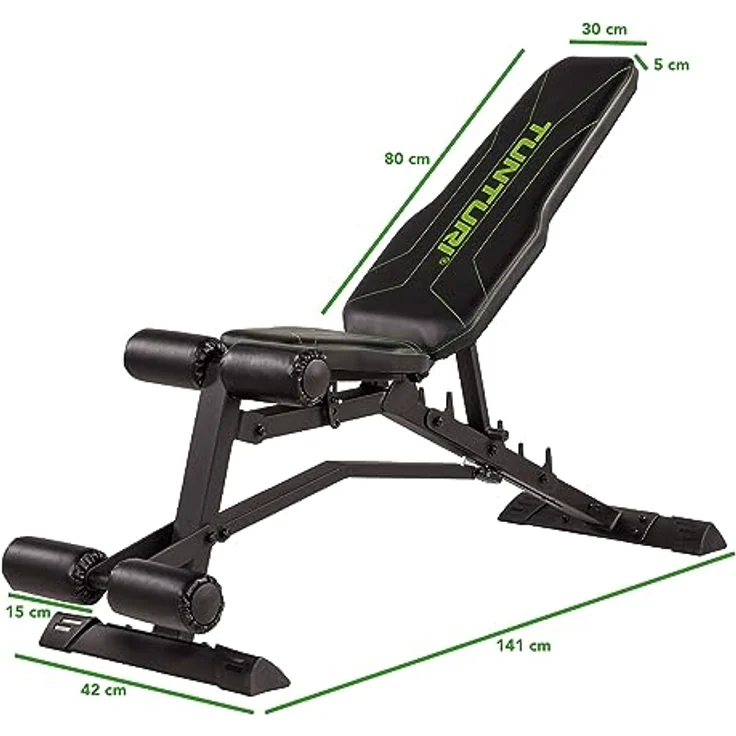 Tunturi Hantelbank UB80, verstellbar negativ, Bauchmuskeltrainer, Fitnessbank – Bild 4