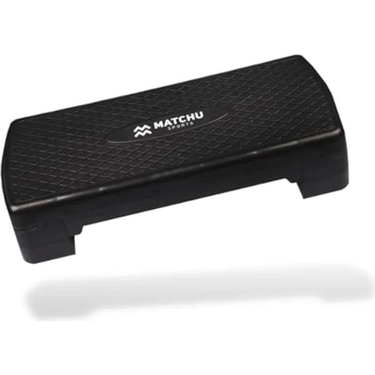 MATCHU Steppbrett Höhenverstellbar für Fitness, 9 und 14 CM, 200 KG Belastbarkeit, Anti-Rutsch-Oberfläche, Kunststoff, Schwarz
