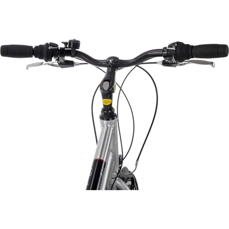 Ciclista Ponte Vecchio Trapez Damenrad, Citybike mit 21-Gang Shimano Schaltung, Aluminiumrahmen, silber-schwarz-rot, 56 cm – Bild 5