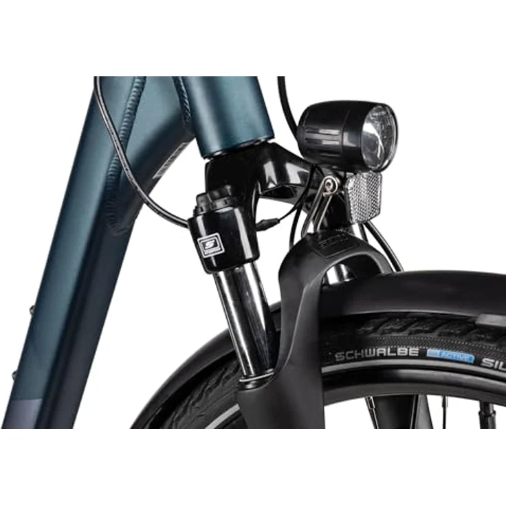 2R Manufaktur TRX ONE Wave, Damen-Citybike mit Tiefeinstieg, 28 Zoll, Dunkelblau, 56 cm, mit hydraulischen Scheibenbremsen und Federgabel – Bild 8