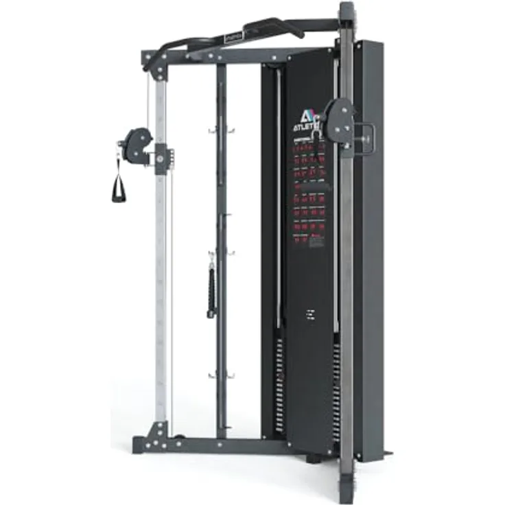 Atletica X-Five Kabelzug Station, Kraftstation für niedrige Deckenhöhen, 195 cm, 180 kg Steckgewichte, 2:1 Übersetzungsverhältnis