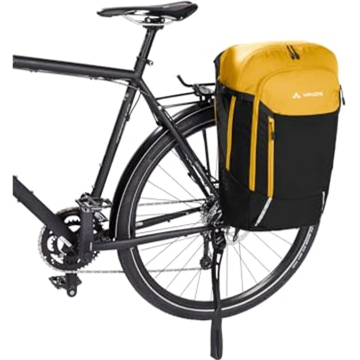 Vaude Cycle 28, Velotasche/Gepäckträgertasche mit Rucksackfunktion, 28 l, gepolstertes Laptopfach, reflektierende Elemente – Bild 4