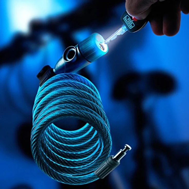 BURG-WÄCHTER Spiralseilschloss 340 180 L, Schlüssel-Fahrradschloss mit Halterung, Diebstahlsicherung, 180 cm lang, Ø12 mm, farbig sortiert – Bild 5