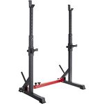 Tectake Squat Rack Apollo, verstellbarer Kniebeugeständer für Langhantelübungen, schwarz