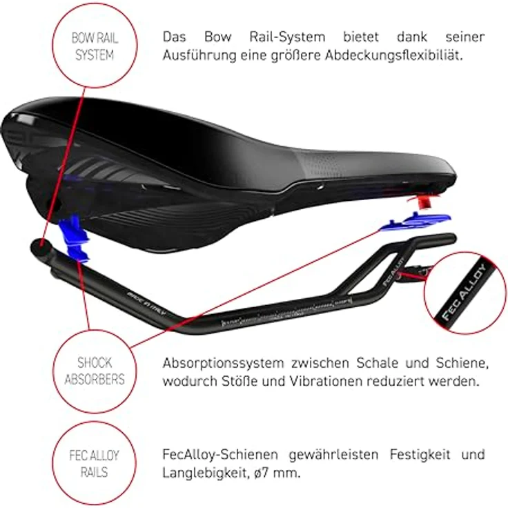 Selle Italia X-Bow, Velosattel für E-MTB und Gravel Touren, 310 g, schwarz – Bild 8