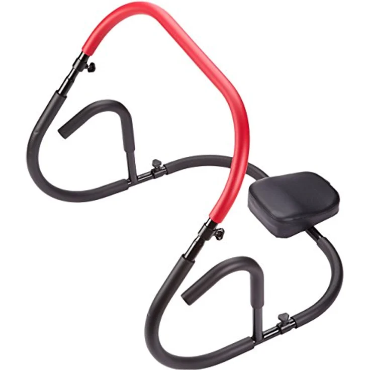 Hammer Bauchtrainer AB Roller, Trainingsgerät mit ergonomischem Nackenpolster, rutschfesten Handgriffen und zusammenklappbar (schwarz) – Bild 1