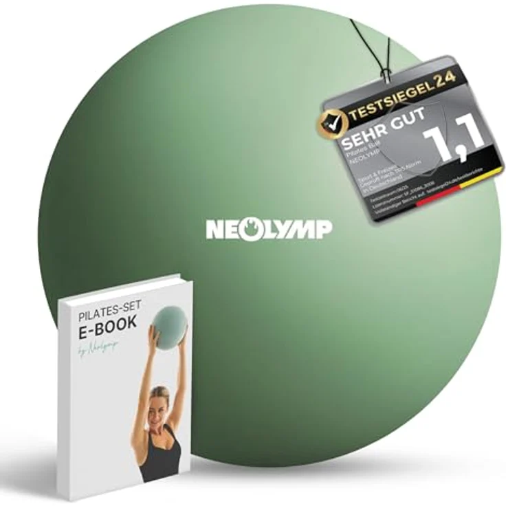 NEOLYMP Pilatesball 20 cm, rutschfester Mini Gymnastikball aus Silikon mit Pumpe für Core-Training, Balance, Yoga und Pilates (Matcha) – Bild 1