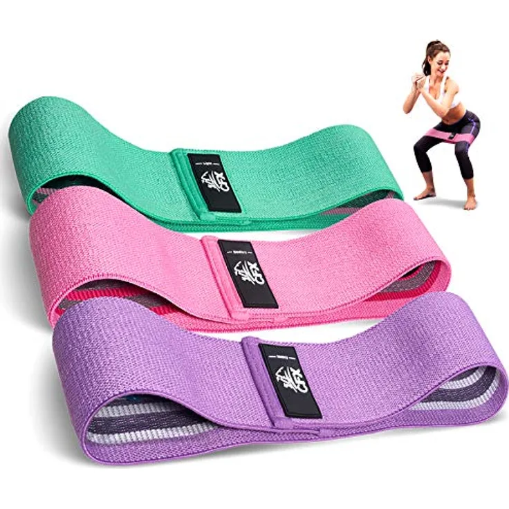 CFX Resistance Hip Bands Set, 3 Zugkraftstärken, Trainingsband für Beintraining und Klimmzüge, reißfester Stoff, leicht und tragbar
