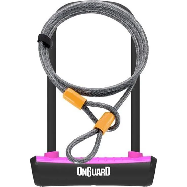 Onguard Neon Schlaufenkabel, Veloschloss mit 1200 mm Länge, wetterfest und inkl. 2 Schlüsseln, neonfarben