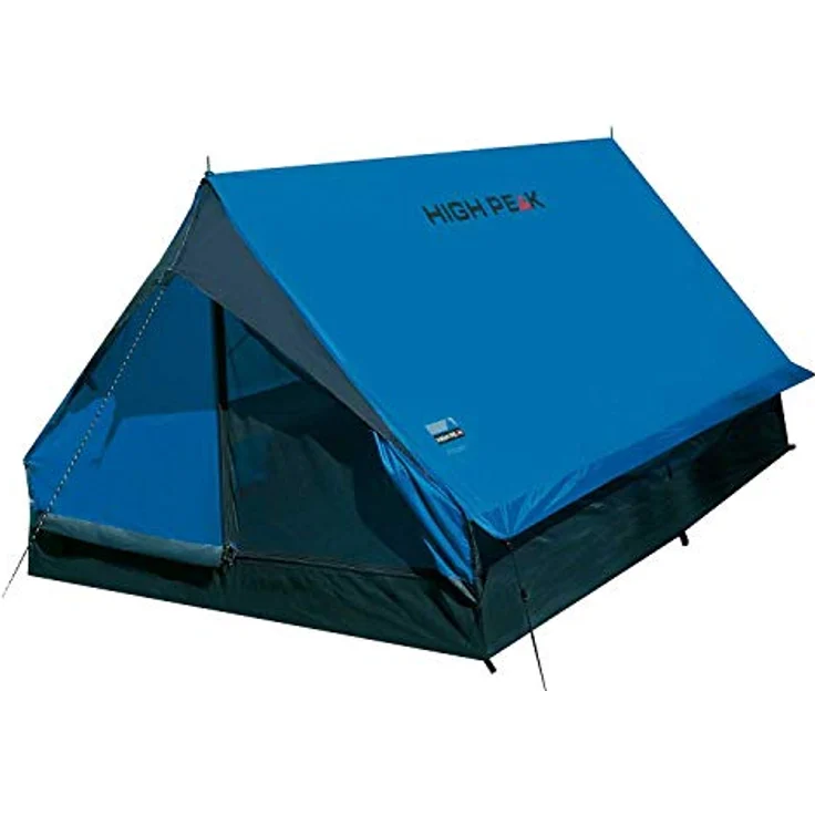 High Peak Hauszelt Minipack, Campingzelt für 2 Personen, Festivalzelt mit Wannenboden, 1500 mm wasserdicht, Ventilationssystem, Moskitoschutz, Leichtgewicht und kleines Packmaß, blau – Bild 1