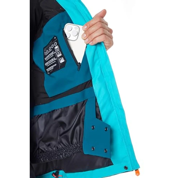 Killtec Damen Skijacke KSW 67 WMN, atmungsaktive und wasserdichte Winterjacke mit Colourblock Design, verstellbarer Kapuze und Schneefang – Bild 5