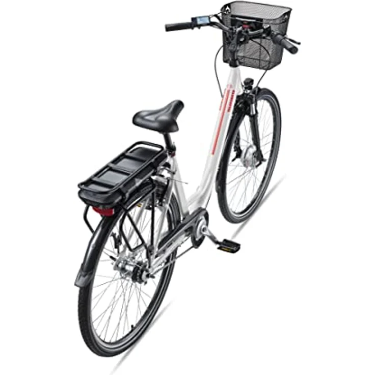 Telefunken E-Bike Elektrofahrrad Alu, RC657 Multitalent, 7-Gang Shimano Nabenschaltung, Pedelec Citybike leicht mit Fahrradkorb, Weiß - Preisvergleich – Bild 3