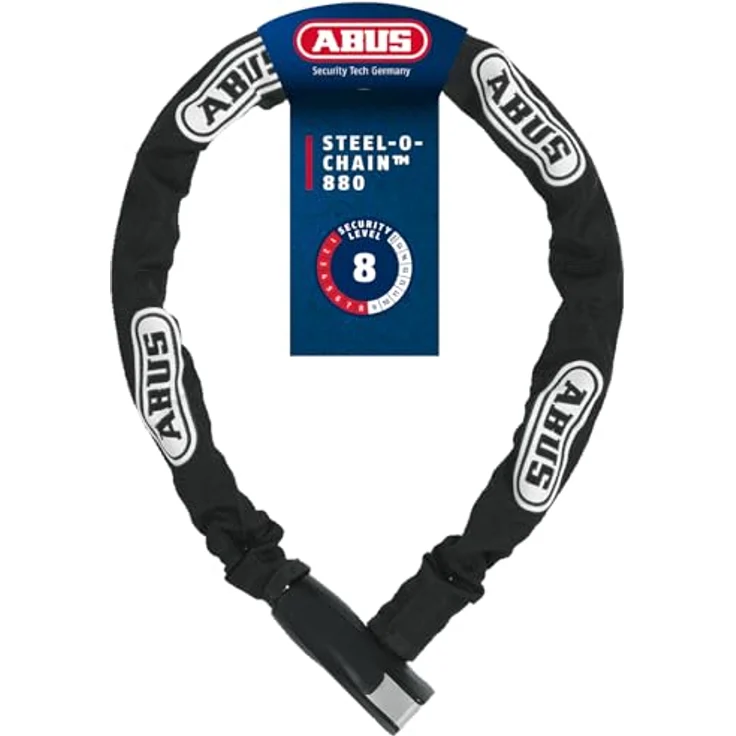 ABUS Kettenschloss Steel-O-Chain 880, Fahrradschloss aus gehärtetem Stahl mit Sicherheitslevel 8, Schwarz, 110 cm – Bild 1