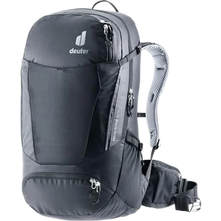 deuter Trans Alpine 32 EL, Fahrradrucksack mit Airstripes Rückensystem und Trinksystemvorrichtung, schwarz – Bild 1