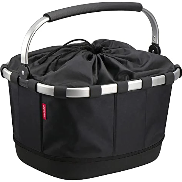KlickFix Velokorb 24 l, Einkaufskorb mit gepolstertem Tragebügel und Kordelzugverschluss, inkl. UniKlip Adapter, olivgrün – Bild 1