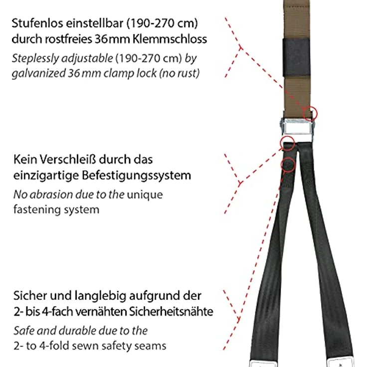 Variosling® Schlingentrainer mit Türanker Military Force Tactical grün kaki - Designed in Germany Suspension Trainer Functional Trainer – Bild 4
