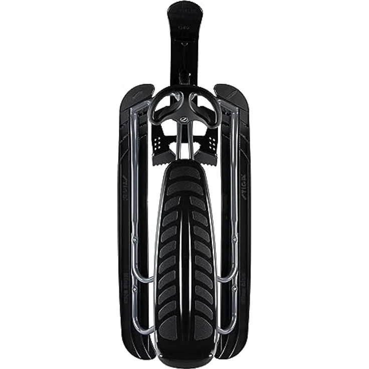 STIGA Snowracer King Size GT Großer Lenkschlitten mit Bremsen für 2 Kinder oder mit Erwachsene - Graphite Grey/Black, Rodel für 1 Erwachsenen und 1 Kind, robustes Design bis 100 kg, Stoßdämpfer und Curve Ski System – Bild 2