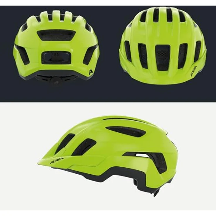 Alpina Paranus be-visible, glänzender Fahrradhelm mit stoßabsorbierender EPS-Innenschale, Größe 52-56 cm – Bild 4