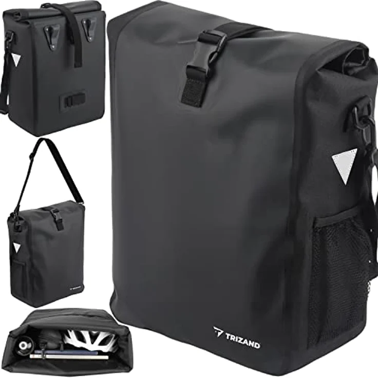 TRIZAND Fahrrad Gepäcktasche Schulter 15L, wasserfester Fahrradrucksack mit Reflektoren und abnehmbarem Schultergurt, Modell 21203 – Bild 1