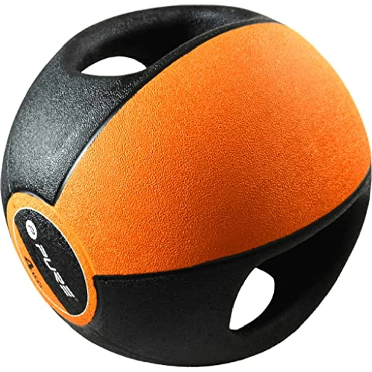 Pure2Improve Medizinball Mit Griffen 4kg, Trainingsball, Gymnastikball, Professionell Turnhalle Ball – Bild 2