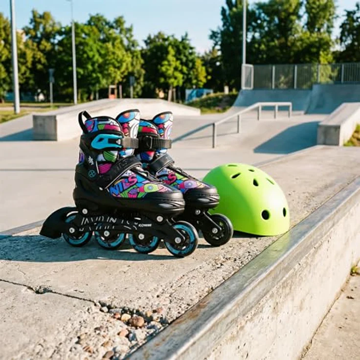 Nils Extreme NH10907 TINTY Rollschuhe 4in1, Inlineskates und Schlittschuhe in Grün, Größe 31-34 mit 7 Permanentmarkern – Bild 5