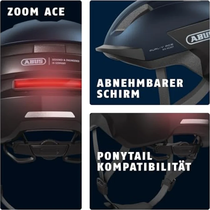 Abus PURL-Y Velohelm, NTA klassifizierter Fahrradhelm für E-Bikes und S-Pedelecs, 54 - 58 cm, mit Verstellrad und wiederaufladbarem LED-Licht – Bild 3