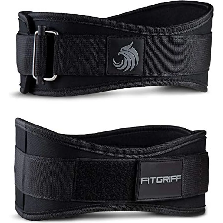 Fitgriff® Gewichthebergürtel V2 - Gewichtheber Gürtel für Damen und Herren - Bodybuilding, Krafttraining, Crossfit Training - Trainingsgürtel, Weightlifting Belt, Gym Workout (Full Black, M)