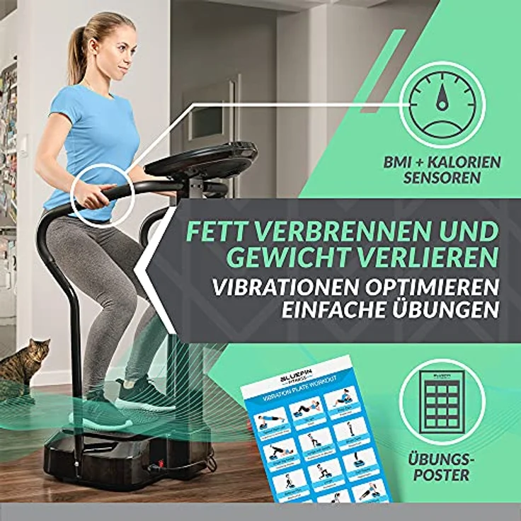 Bluefin Fitness Vibrationsplatte Pro Modell | Verbessertes Design mit Leisen Motoren und Eingebauten Lautsprechern – Bild 3