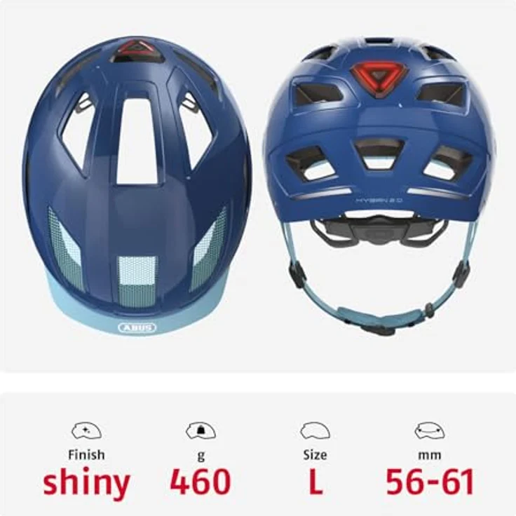 Abus Hyban 2. 0 Fahrradhelm - Blau 56 - 61 cm – Bild 4